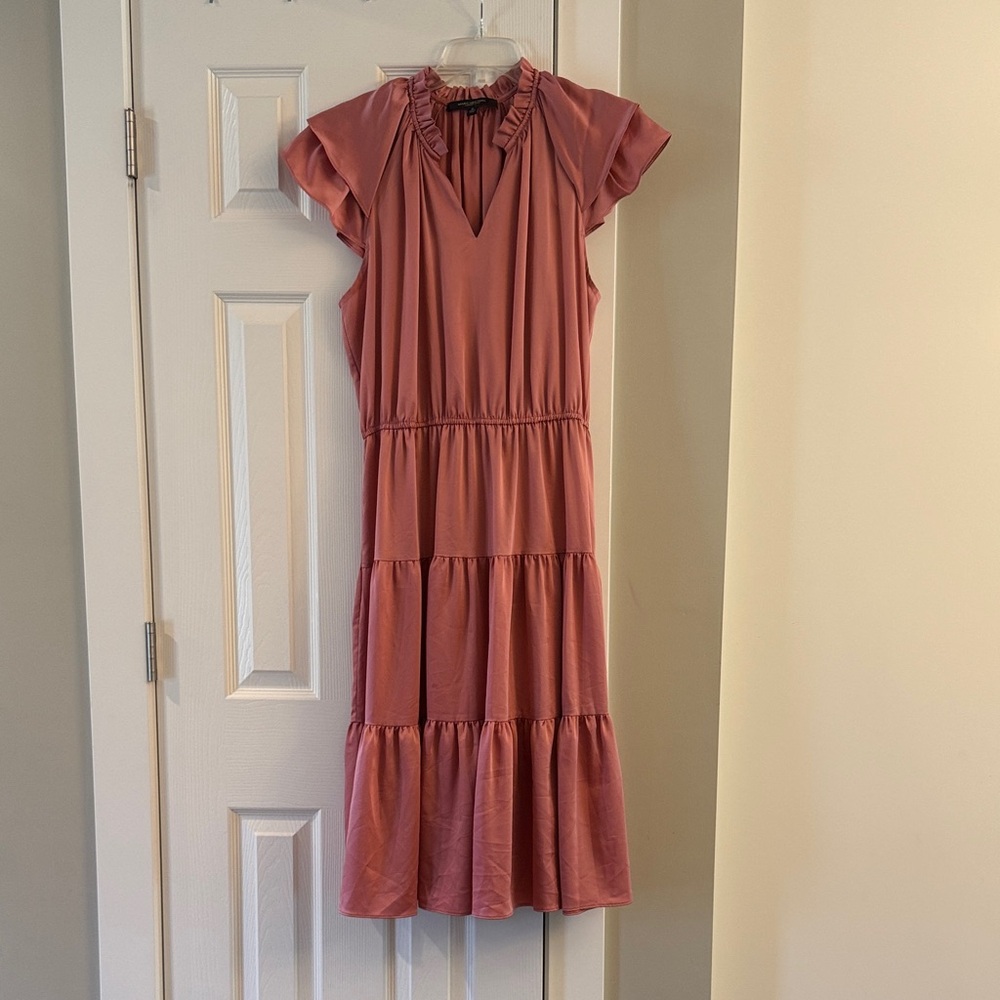 Marc New York Mauve Ruffle Midi Dress